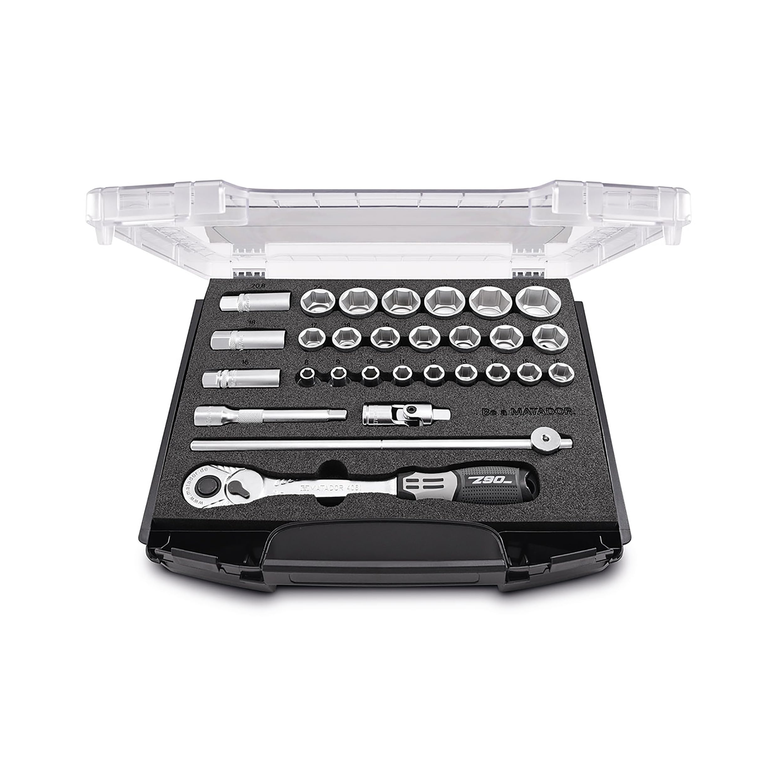 Matador 81454114 - Juego de llaves de carraca de 1/2 pulgadas, incluye llave de bujía y llave para tuercas de rueda, sistema i boxx 72, smartybox S4, herramienta MATADOR n.º 81454114