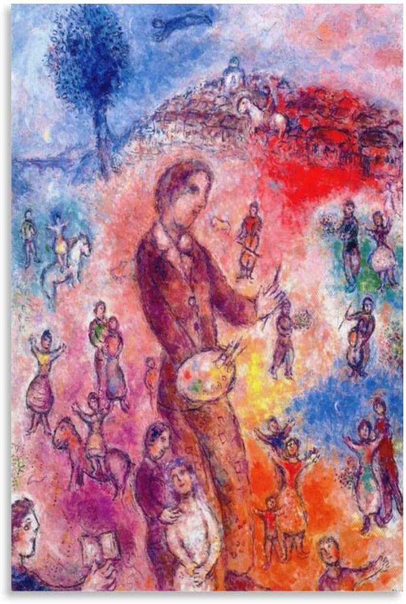 KEYGEM Marc Chagall Poster Abstract Figures Wall Art Marc Chagall Canvasa Painting Aesthetic Prints Marc Chagall Picture for Home Decor 40x60cm No Frame