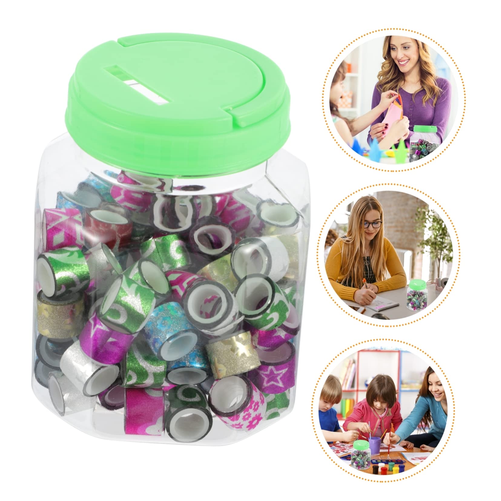 Lurrose 3 Set Di Nastri Adesivi Decorativi Glitterati Per Scrapbooking Mini Nastri Adesivi Di Carta Nastri Di Carta Per Decorazioni 90 Pezzi*3