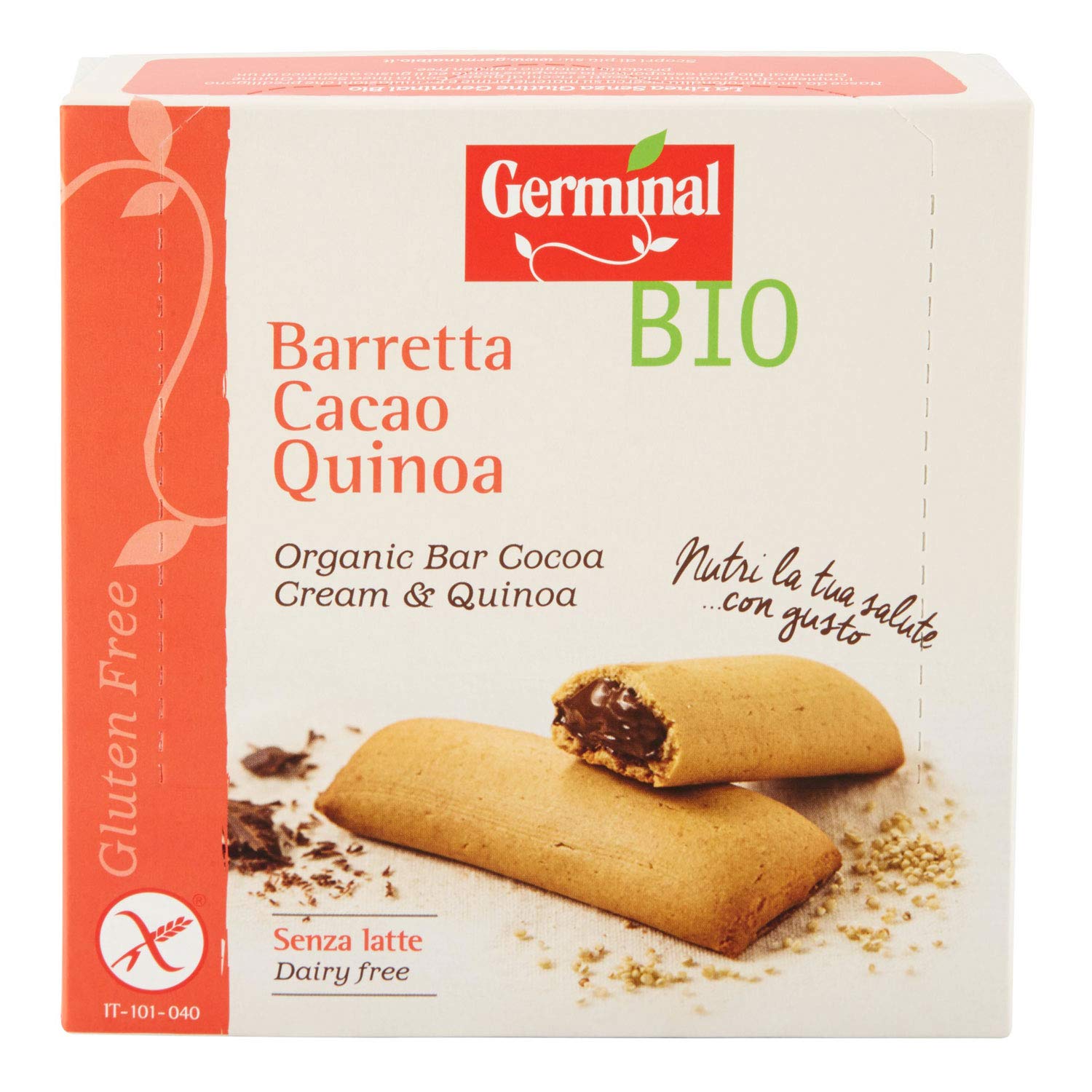 Germinal Barrita de Quínoa Rellena de Crema de Cacao sin Gluten Bio Germinal, 180g