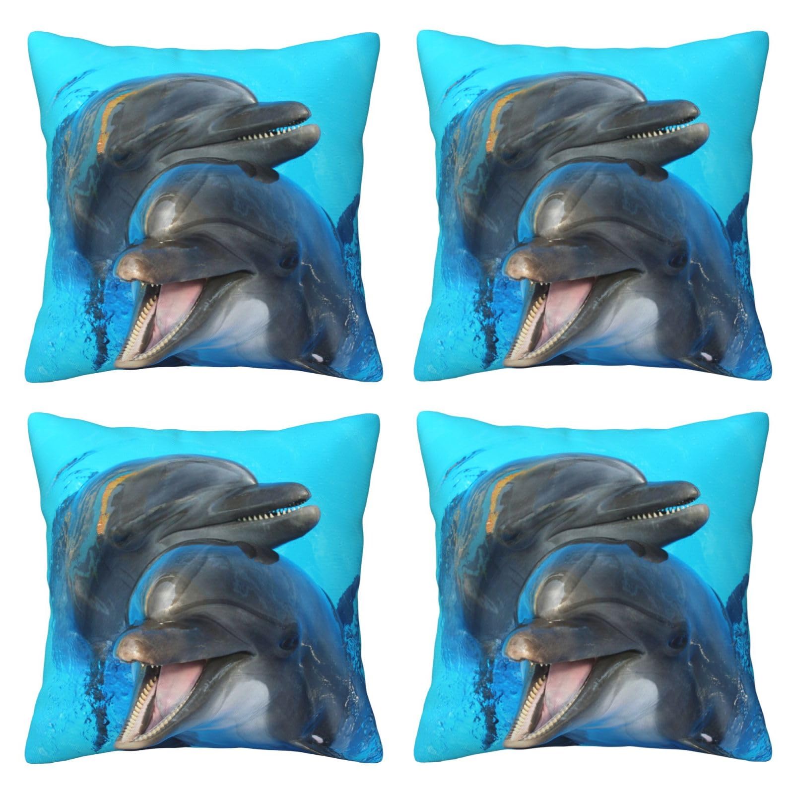 Housse de coussin dauphin pour décorer un salon ou une chambre