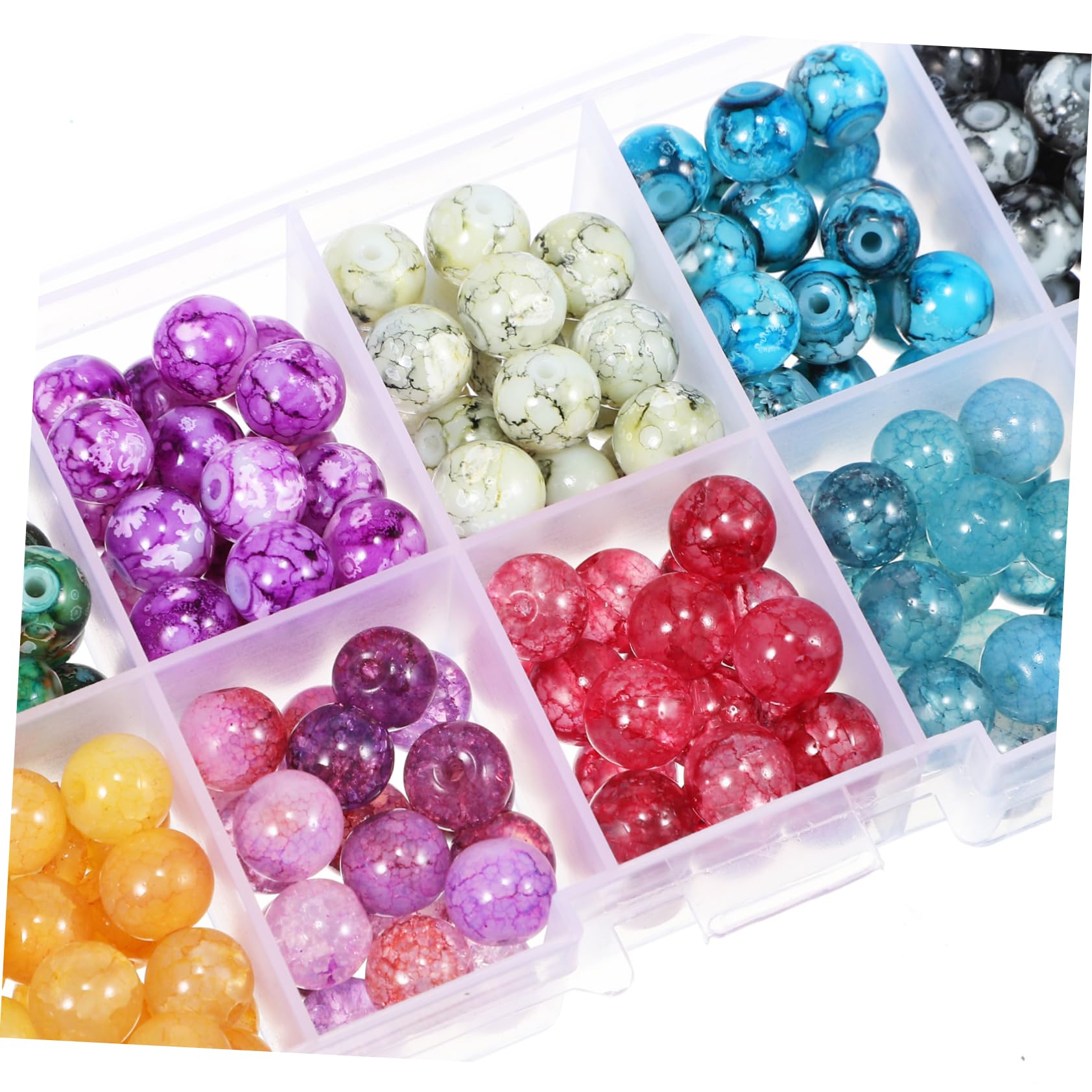 ARTIBETTER 5 Set Perline Rotonde Per Bigiotteria Con Filo Elastico Per Creare Collane E Braccialetti Fai Da Te Perline Per Gioielli Diy Con Filo 200 Pezzi*5