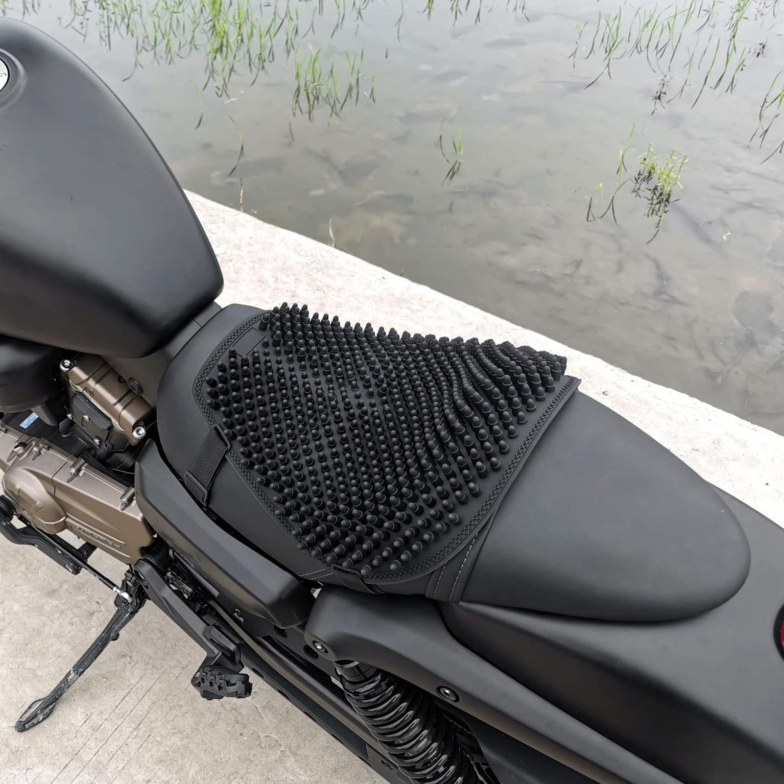 Silikonowa poduszka siedziska motocykla, ergonomiczna, amortyzująca nacisk, antypoślizgowa podkładka żelowa do jazdy