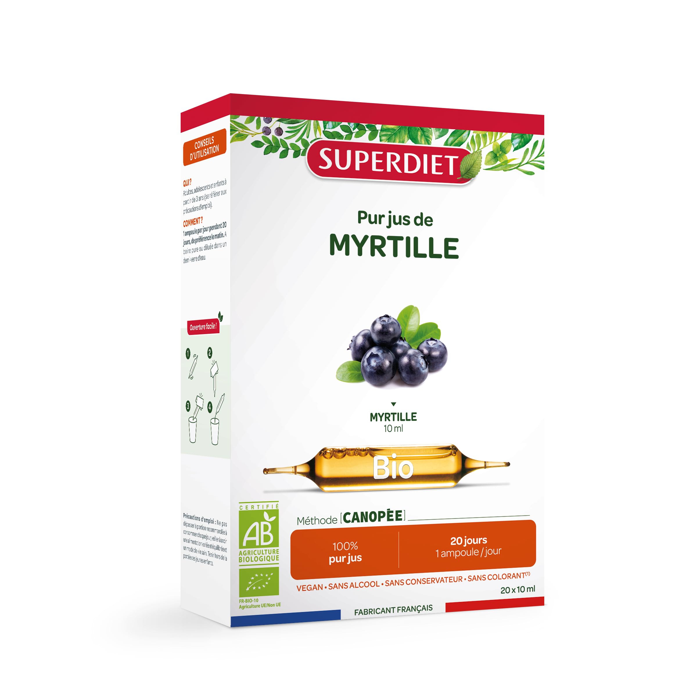Myrtille BIO - 20 ampoules de 15ml