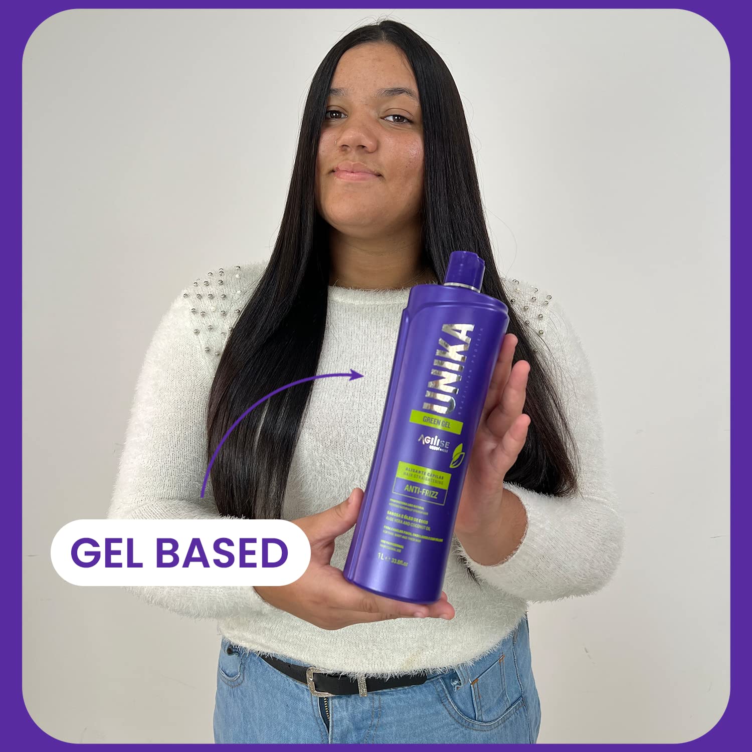 Agilise | Unika Green Gel Hair Prostowanie | Anti-Frizz For Thin, Wavy And Thick Hair | 1000 ml