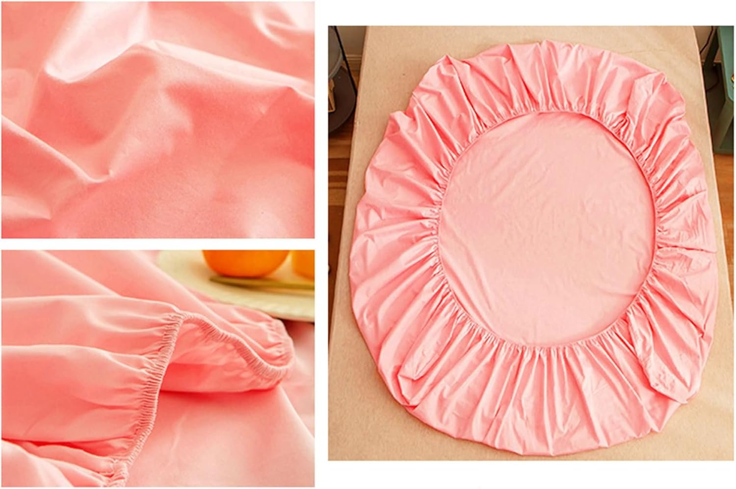 Queen Size Fitted Sheets for Girls,(47 x 78 x 9 in),Fitted Sheet King Size Mattress Protector Solid Color Bed Fitted Sheets King Size Pink