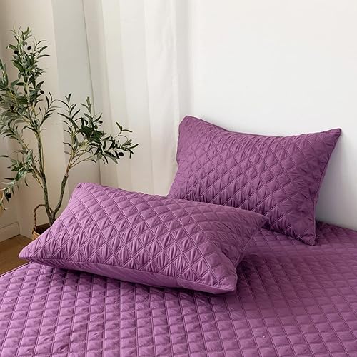Miniatura 7 de jejeloiu Protector de colchón acolchado morado, 100% impermeable, transpirable, tamaño Queen, protector de colchón de 14 pulgadas de profundidad de