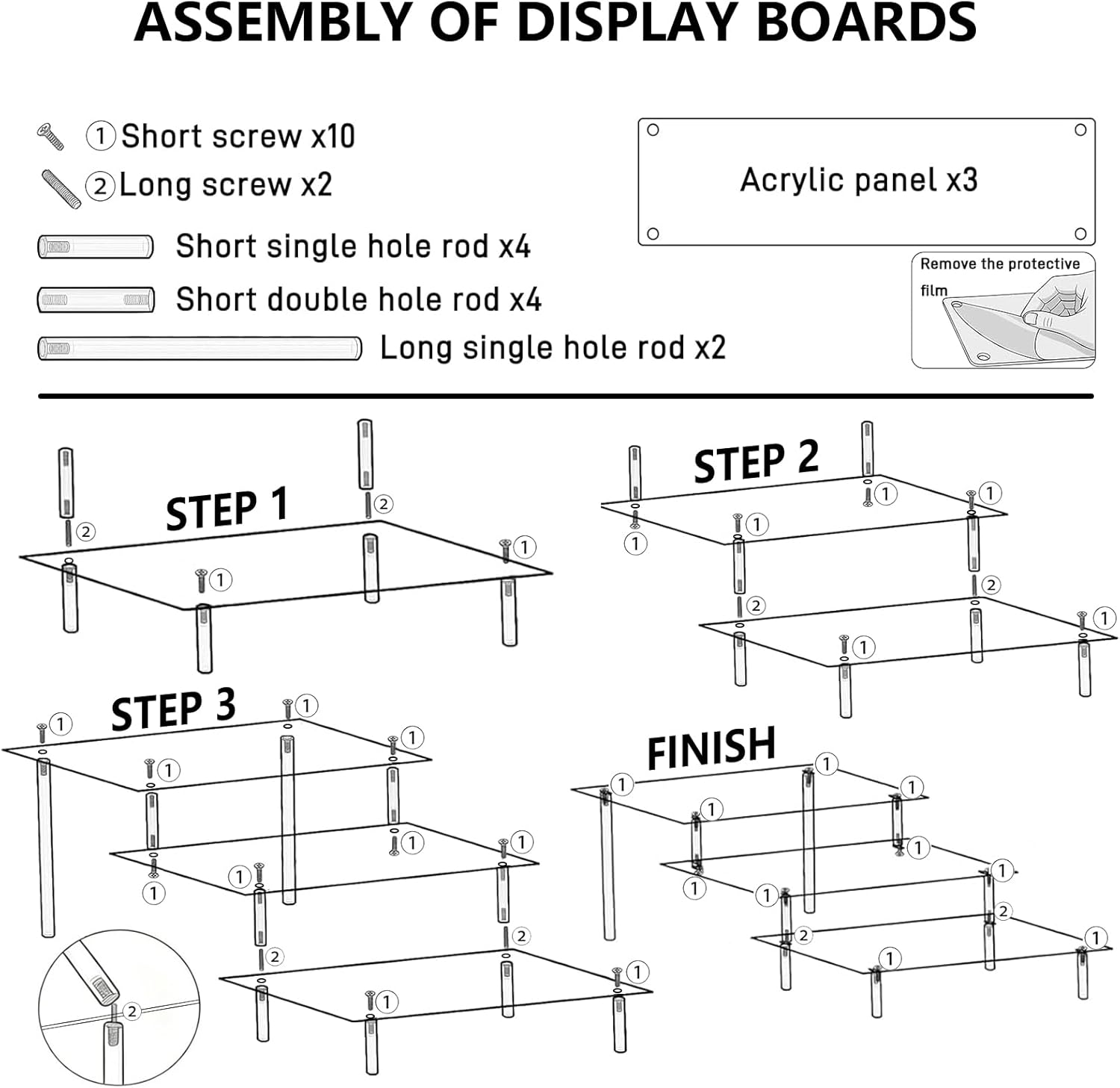 Acrylic Display Risers, 3 Tier Acrylic Display Stands, Clear Cupcake Stand HoldersAcrylic Shelf Risers, Perfume Stand Organizer for POP Figure, Food, Tabletop Use
