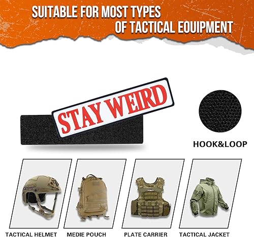Miniatura 5 de backtime Stay Weird - Parche de cloruro de polivinilo con cierre de velcro, divertido parche de humor de goma 3D para mochilas, bolsos, jeans,
