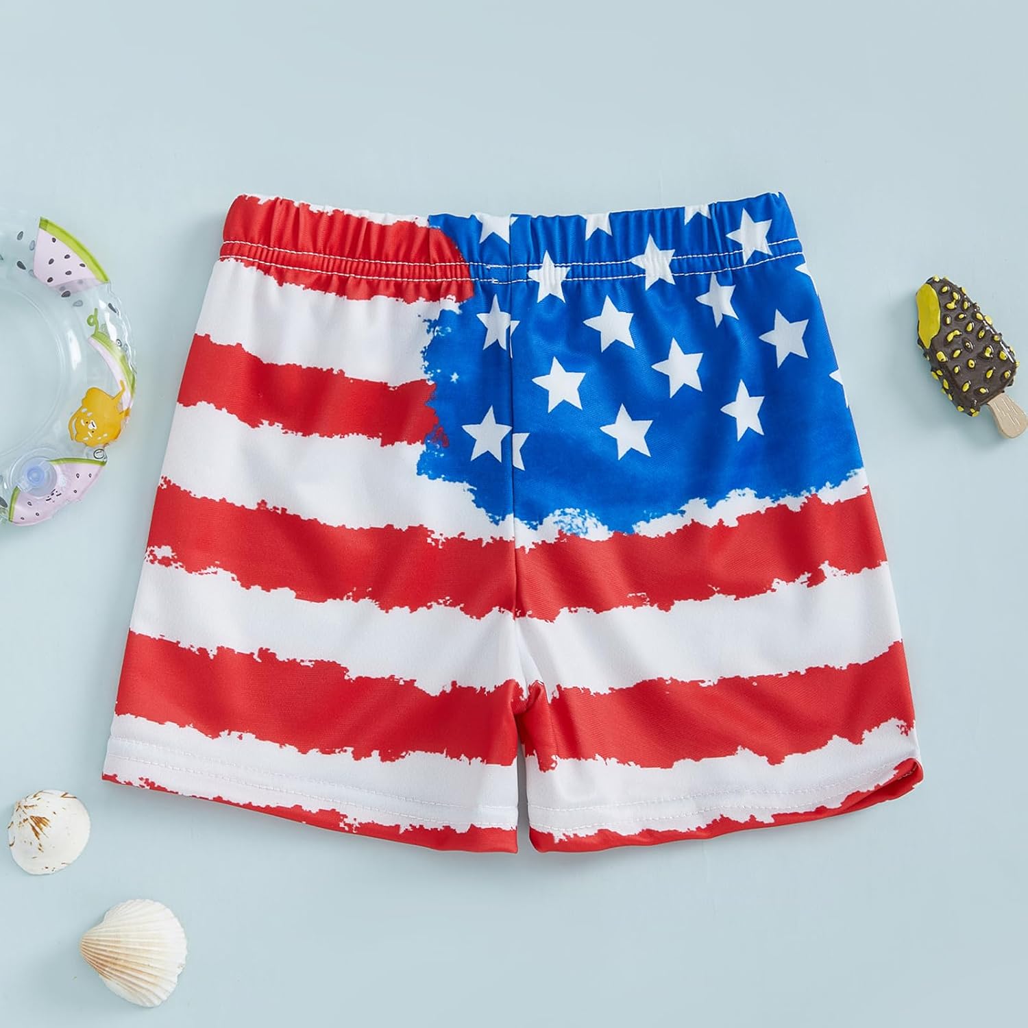 FYBITBO Toddler Baby Boy 4th of July American Flag Swim Trunks Shorts Fourth of July Swimsuits Boys 4th of July Outfit