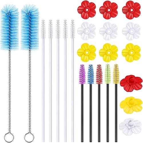 38 piezas de 3 tamaños de cepillo de limpieza para comederos de colibríes, mini cepillo de tubo de nailon con 16 piezas de repuesto para pájaros