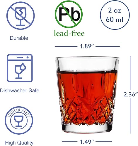 Miniatura 8 de Juego de 6 vasos de chupito, vasos transparentes de degustación, 1.75 onzas cada uno