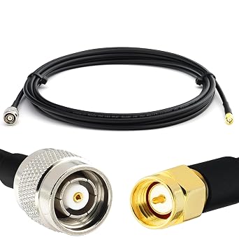 SMA Male to RP-TNC Male Extension Cable 30cm / 1ft Jumper Low Loss RG58 Coax RF Coaxial RP TNC Reverse Polarity TNC, Female Pin
