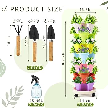 Amazon.com: Umigy 2 Set of 7 Tier Vertical Planter Stackable