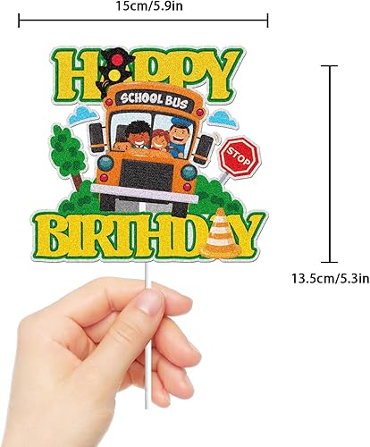 Miniatura 2 de Decoración de pastel de cumpleaños con purpurina dorada para el regreso a clases, decoración de pasteles para niños y niñas, suministros para