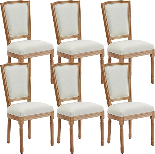 Miniatura 74 de Kiztir Juego de 2 sillas de comedor de ratán, sillas de comedor francesas de mediados de siglo, sillas de comedor de granja con respaldo alto para