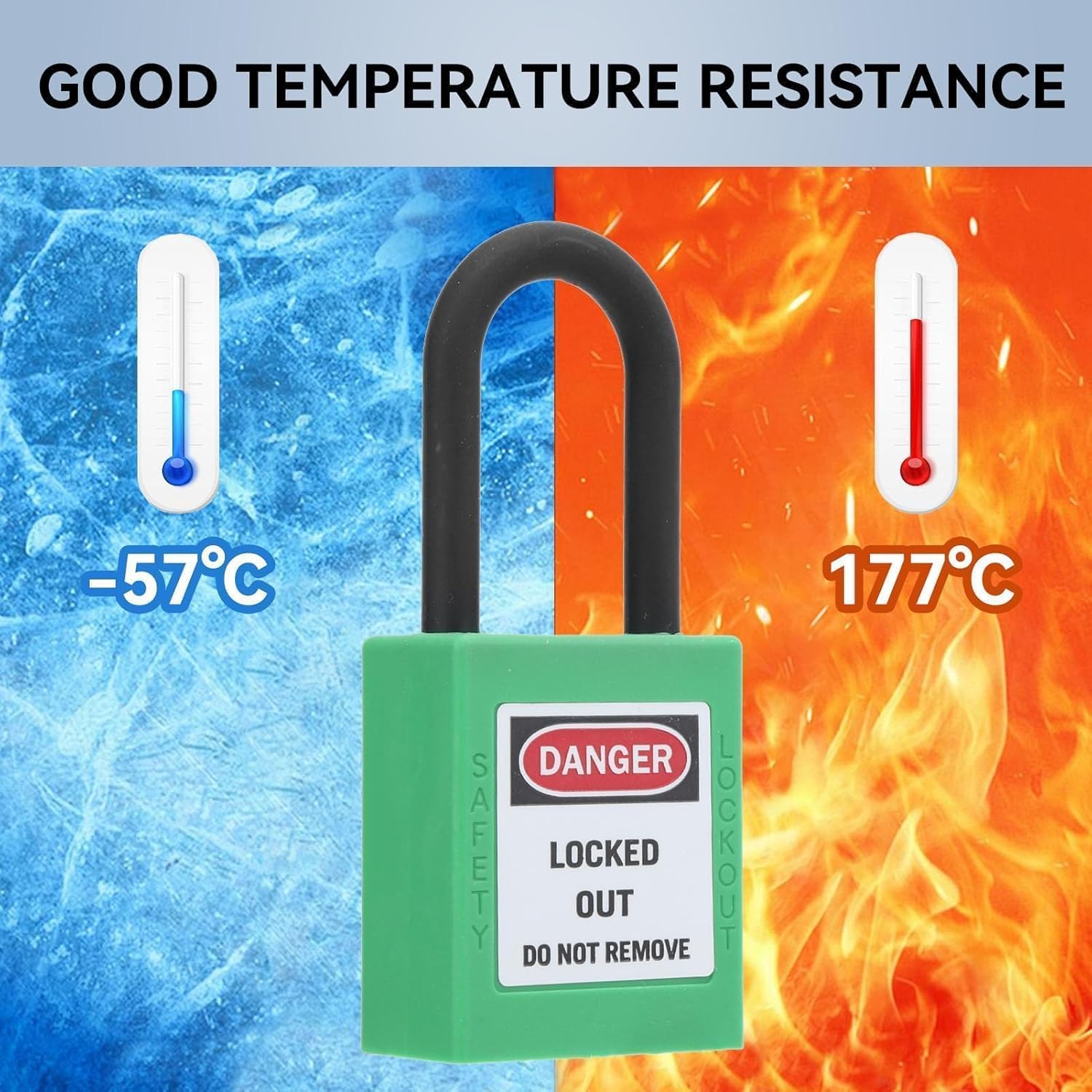 Lockout Tagout Locks, Differently Lock 10 Safety Padlocks with 20 Keys Loto Locks Keyed for Lock Out Tag Out Kits Station(Green)