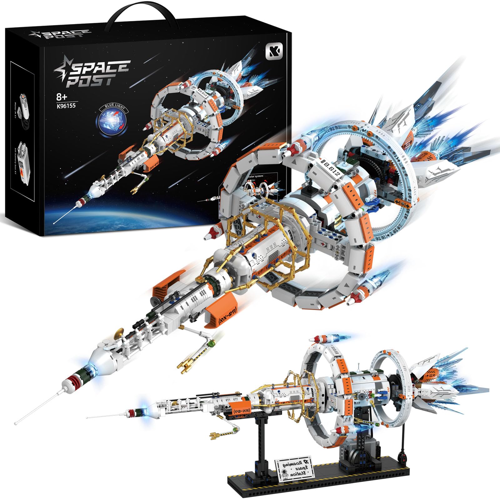 Vankarr Juego de Bloques de construcción para estación Espacial, 1583 Unidades, Cohete Espacial, Juguetes espaciales, Regalos para niños de 8 años, niños, niñas, Adolescentes y Adultos, 85 x 31 cm