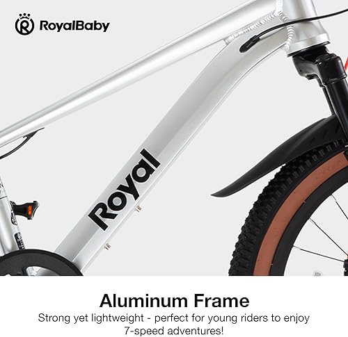 Miniatura 6 de RoyalBaby Bicicleta de montaña para niños y niñas, bicicleta ultraligera de aluminio con ruedas de 20 a 24 pulgadas para niños de 6 a 14 años,