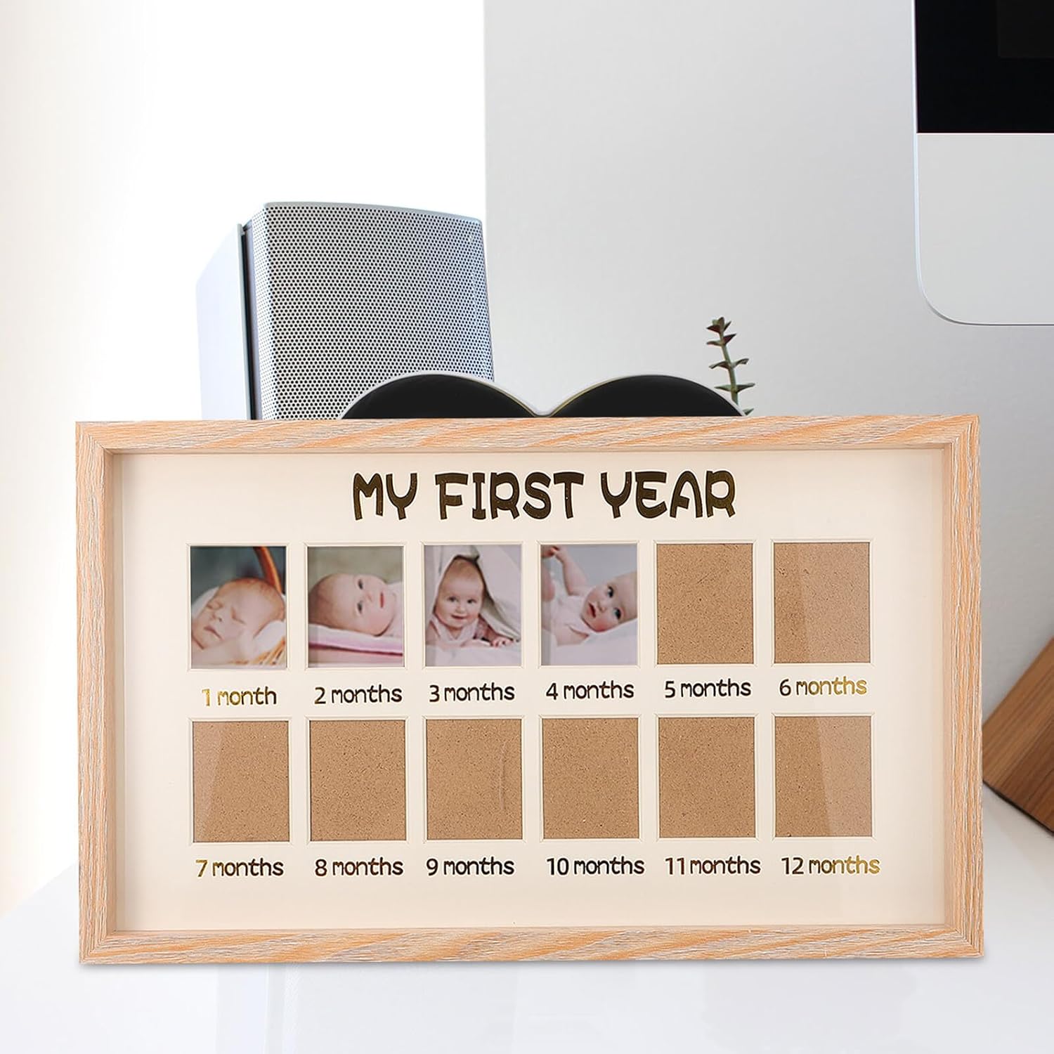 Baby 1st Birthday Picture Frame Xmas Milestone Marker 12 Photo Sheet image 5