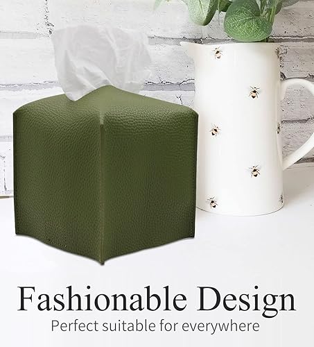 Miniatura 9 de Livelab Funda cuadrada decorativa de piel sintética para caja de pañuelos, organizador de papel facial, dispensador para baño, encimera de tocador,