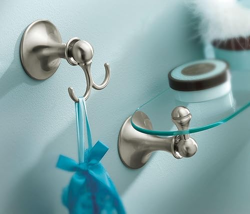 Miniatura 2 de Moen DN7703BN - Gancho para bata de descanso, 1 unidad (paquete de 1), níquel cepillado