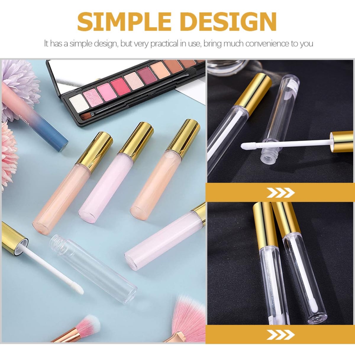 SHERCHPRY 40stücke Leere Lipgloss-tuben Nachfüllbar Robuste Lipgloss-flaschen aus Kunststoff