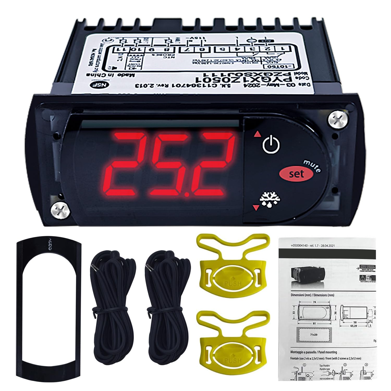 PZGXS0J111 Temperature Thermostat with Temperature Sensor Probes 115V,New Temperature Controller Fit for Care-l and All Refrigerator Types