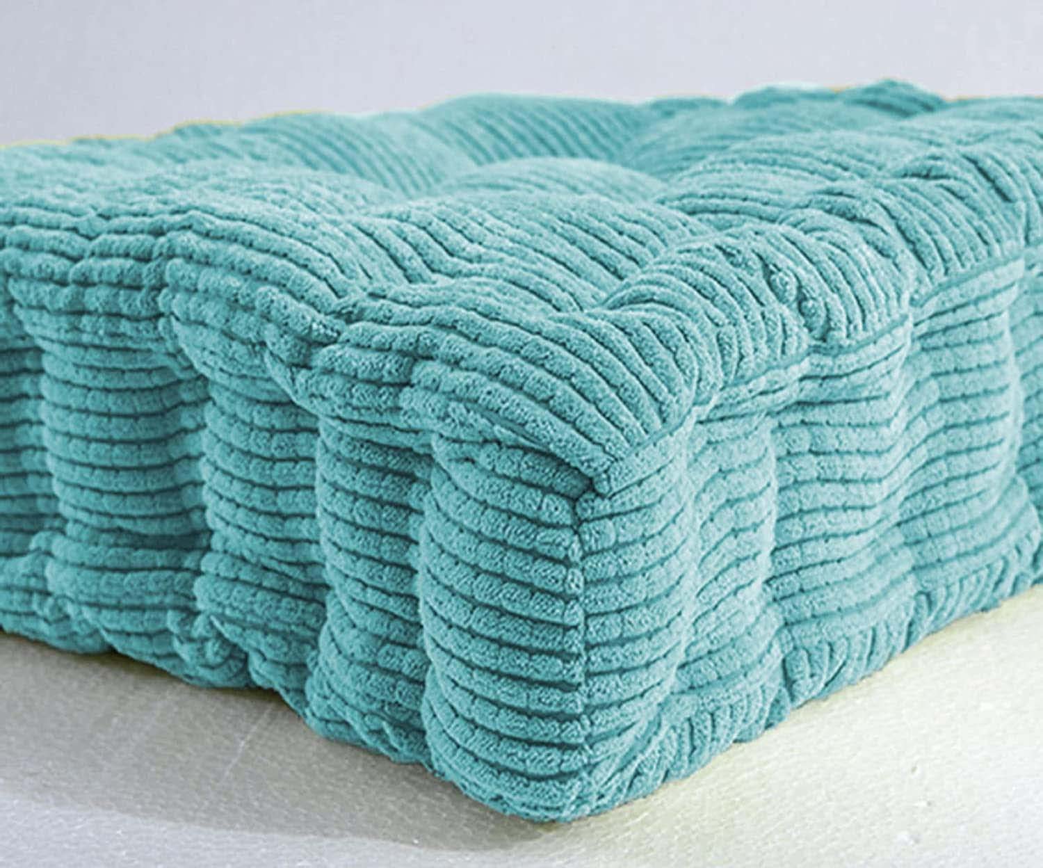 Cuscino per sedia da pranzo, 45 x 45/50 x 50 cm, spessore 8 cm, cuscino per sedia in morbido cotone, per ufficio, casa, giardino (40 x 40 cm, azzurro