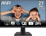 msi PRO MP275 Monitor 27" FHD - Pannello IPS (1920 x 1080), 100 Hz, Schermo Eye-Friendly, Altoparlanti Integrati, Inclinabile - HDMI 1.4b, D-Sub (VGA). - 1