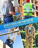 Vista 8 de Ventilador de cintura personal portátil 2025 y ventilador de cuello, motor sin escobillas de 14000 RPM, recarga de 40 horas de funcionamiento