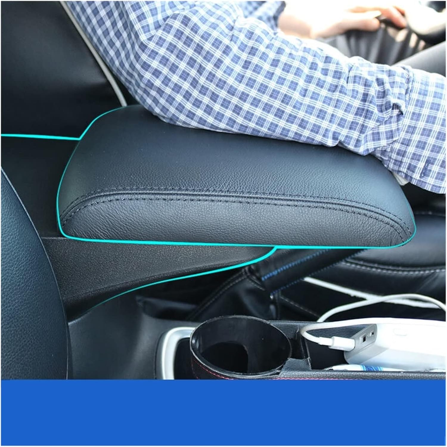 LPJOXRQT(小さな店)☆【完売間近】 調節可能なアームレストカバー 日産テラナバラ NP300 D23 2015-19 車のコンソール蓋革車のアームレストパッドカバー収納