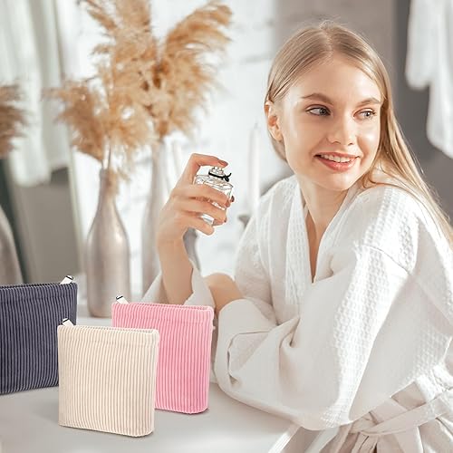 Miniatura 5 de RUMIA Mini bolsa de maquillaje para mujer, Bolsa de maquillaje beige, Mini bolsa de almacenamiento