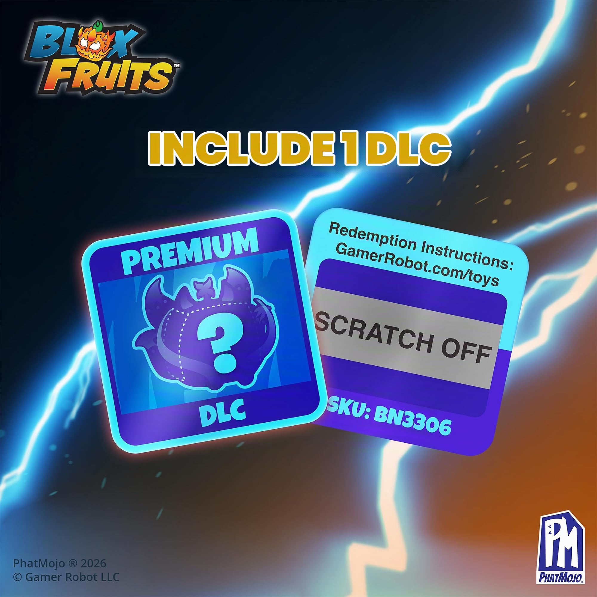 Blox Fruits - Bundle custodia Gas Fruit - Serie 3 - Peluche, miniature, poster - Include codice DLC riscattabile su Roblox - Set da collezione ufficialmente autorizzato da PhatMojo