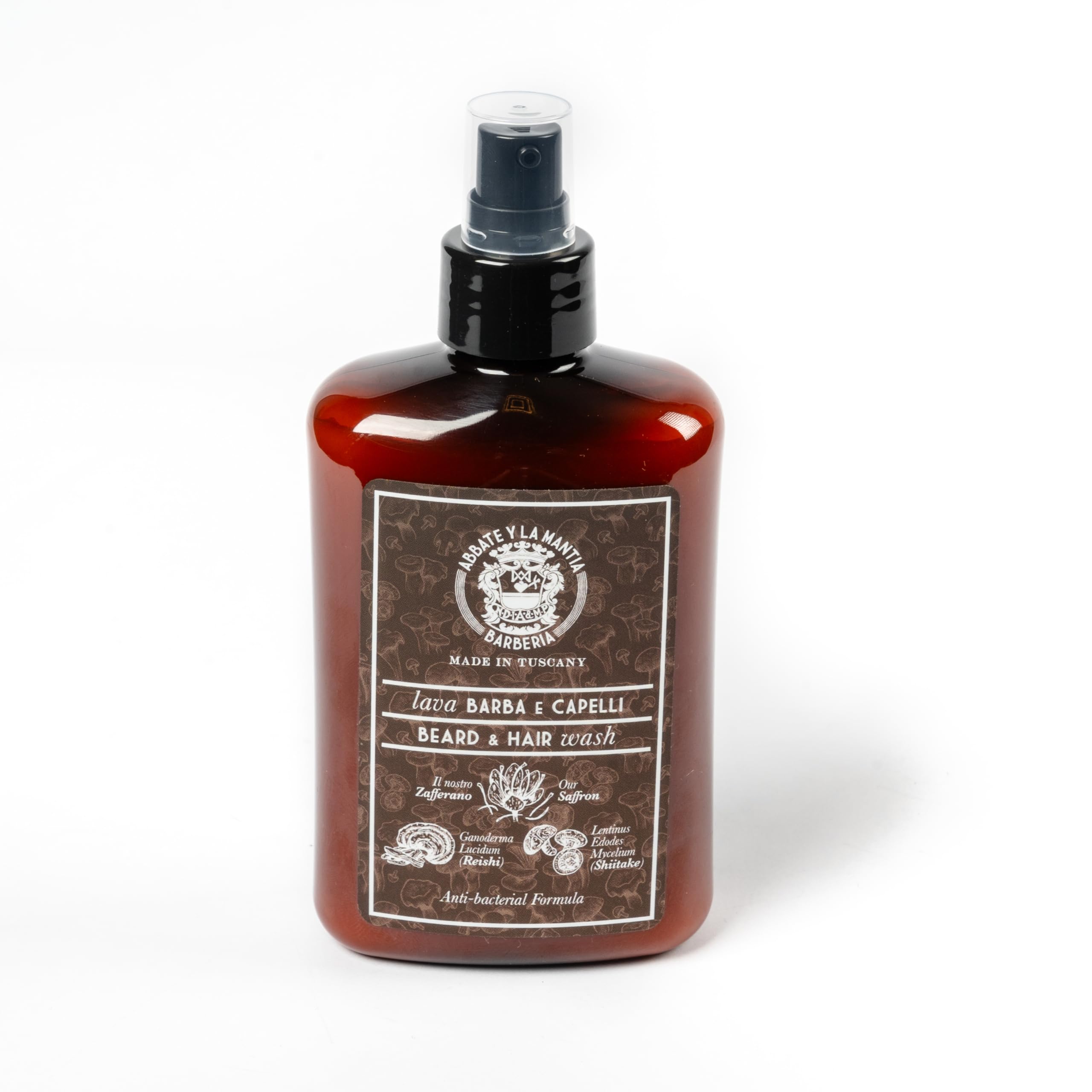 Odżywka do brody przeciw wypadaniu brody, wzmacniająca, łagodząca i antybakteryjna, z szafranem, Reishi i Shiitake, 250 ml, wyprodukowano we Włoszech