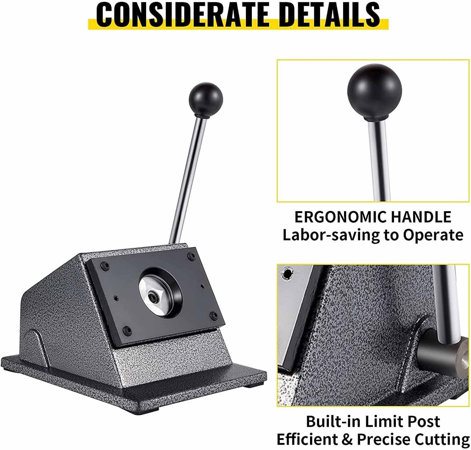 Graphic Punch Die Cutter Round Punch Die Cutter Cast Iron Manual Graphic Punch Press Button Badge Maker Cut Thickness Graphic Die Cutter with Steel Blade for Badge Making (Size : 32mm)