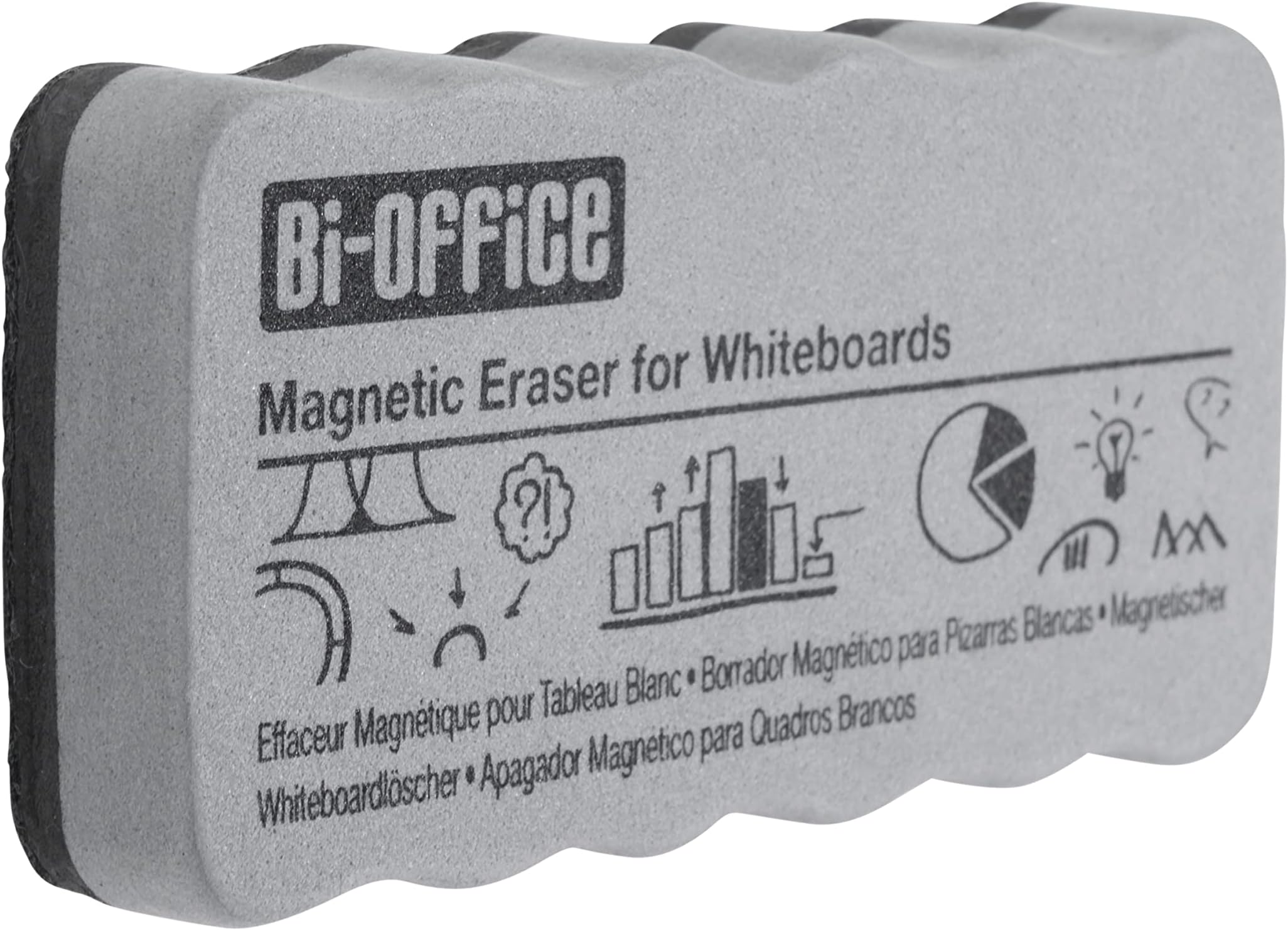 Bi-Office Light Weight Magnetic Board Eraser, Grey, 105 x 55 x 23 mm