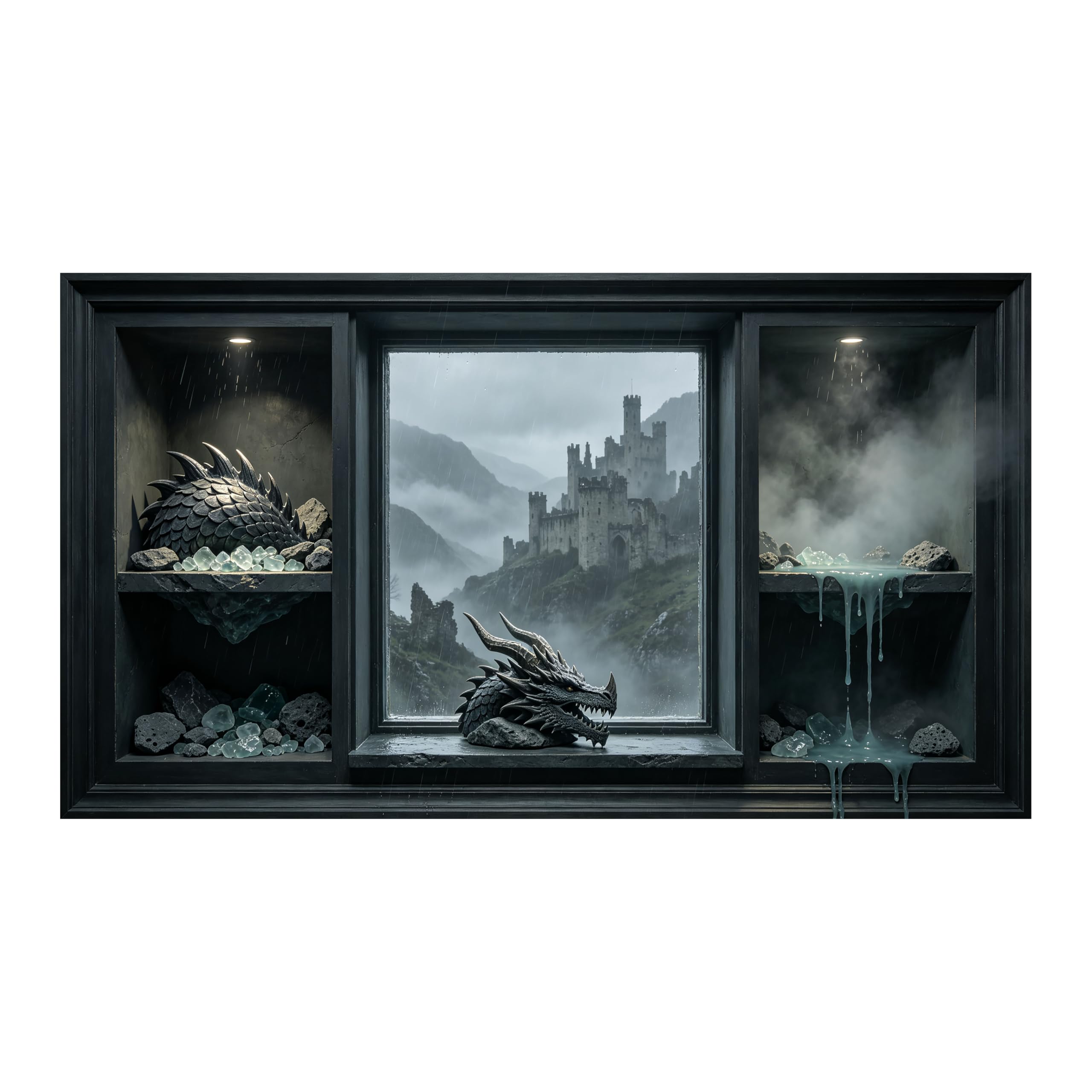 Yzpallescene Art260711047 3D Framed Wall Art Gothic Castle Fantasy Relief Effect Large Size Selfadhesive Removable Wall Decor Prints Artwork For Living Room Bedroom Office