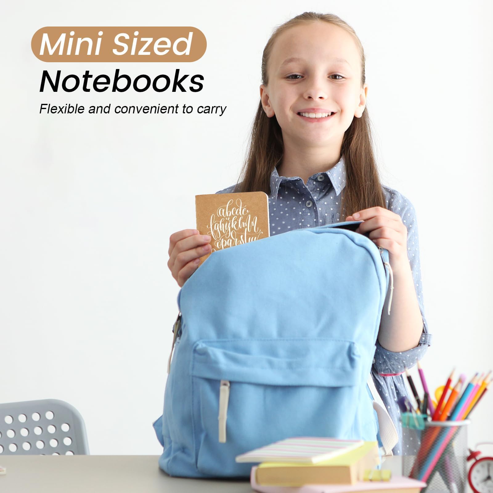 Oucaru Mini-Notizbücher, Großpackung, 8,9 x 14 cm, Braun, 60 Seiten, blanko, kleines Notizbuch, Mini-Tagebuch, Notizblöcke für Kinder, Studenten, Reisende, Schule, Bürobedarf, 64 Stück