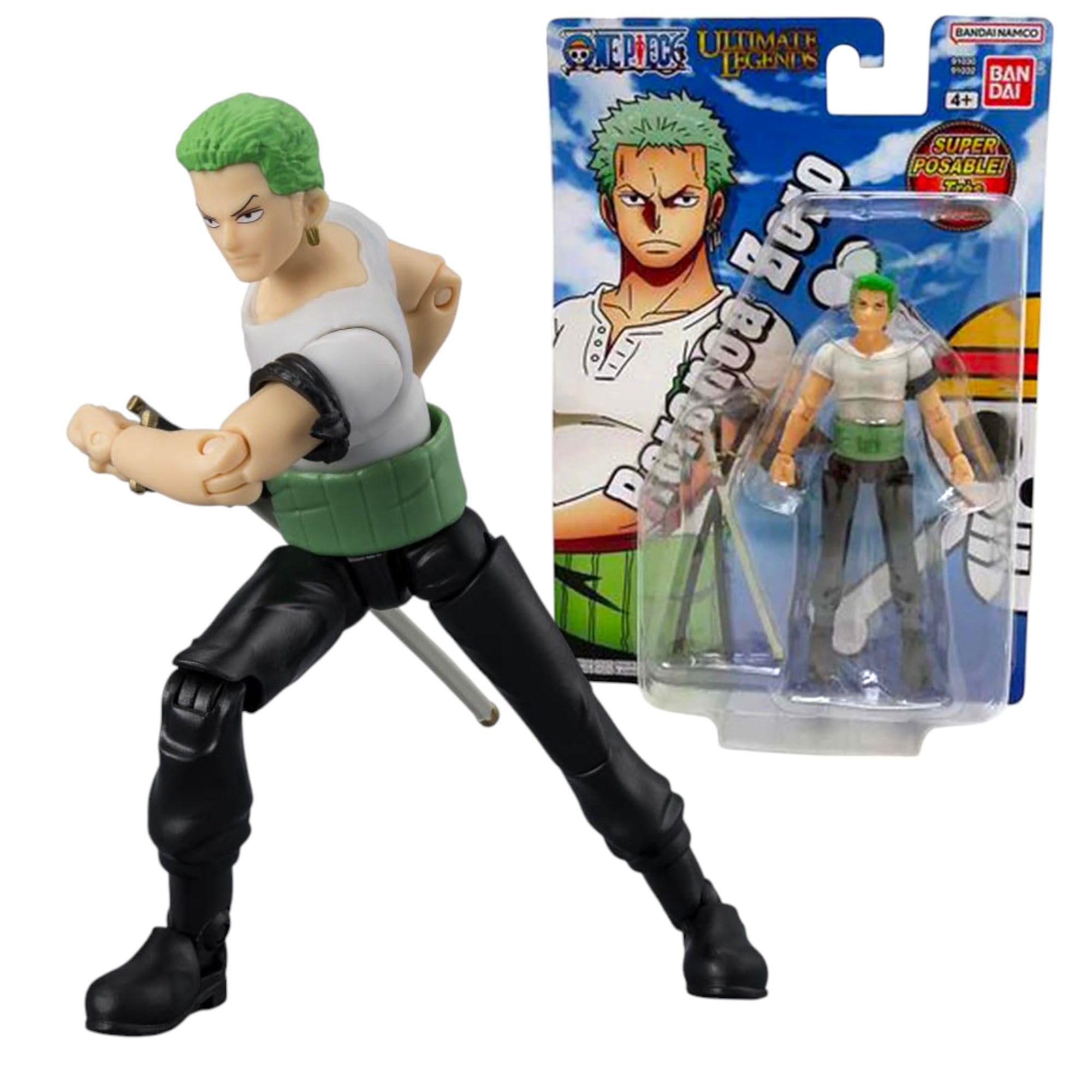 BANDAI Ultimate Legends Zoro Action Figure - 12.5cm Zoro Anime Figure With 27 Points Of Articulation And Accessories - Gift Collectable One Piece Anime And Manga Merch Figures