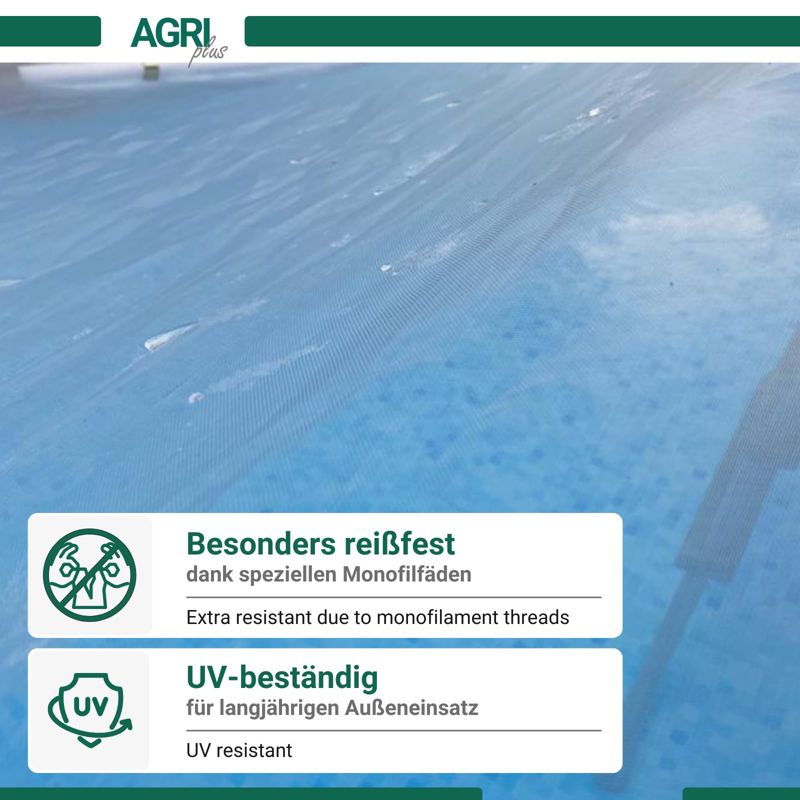 AGRI plus Poolnetz mit Ösen I 2,5 x 2,5 m I Verschiedene Maße I Engmaschiges Netz 0,8 x 0,8 mm I Abdeckung für Pool I Schutznetz mit Randverstärkung I Abdecknetz UV-stabil & wasserdurchlässig