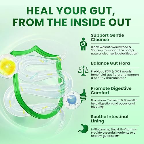 Miniatura 4 de Lukaree Tintura de Ajenjo Nogal Negro Clavo Limpieza Desintoxicante Intestinal Natural para Humanos Apoya la Salud Digestiva con L-Glutamina