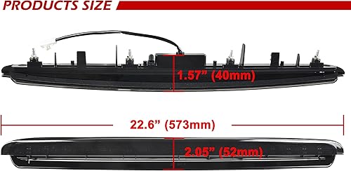 Miniatura 6 de KEWISAUTO Tercera luz de freno LED para Scion tC 05-10, lente ahumada trasera central de montaje alto, luz de freno para Scion tC 2005-2010,