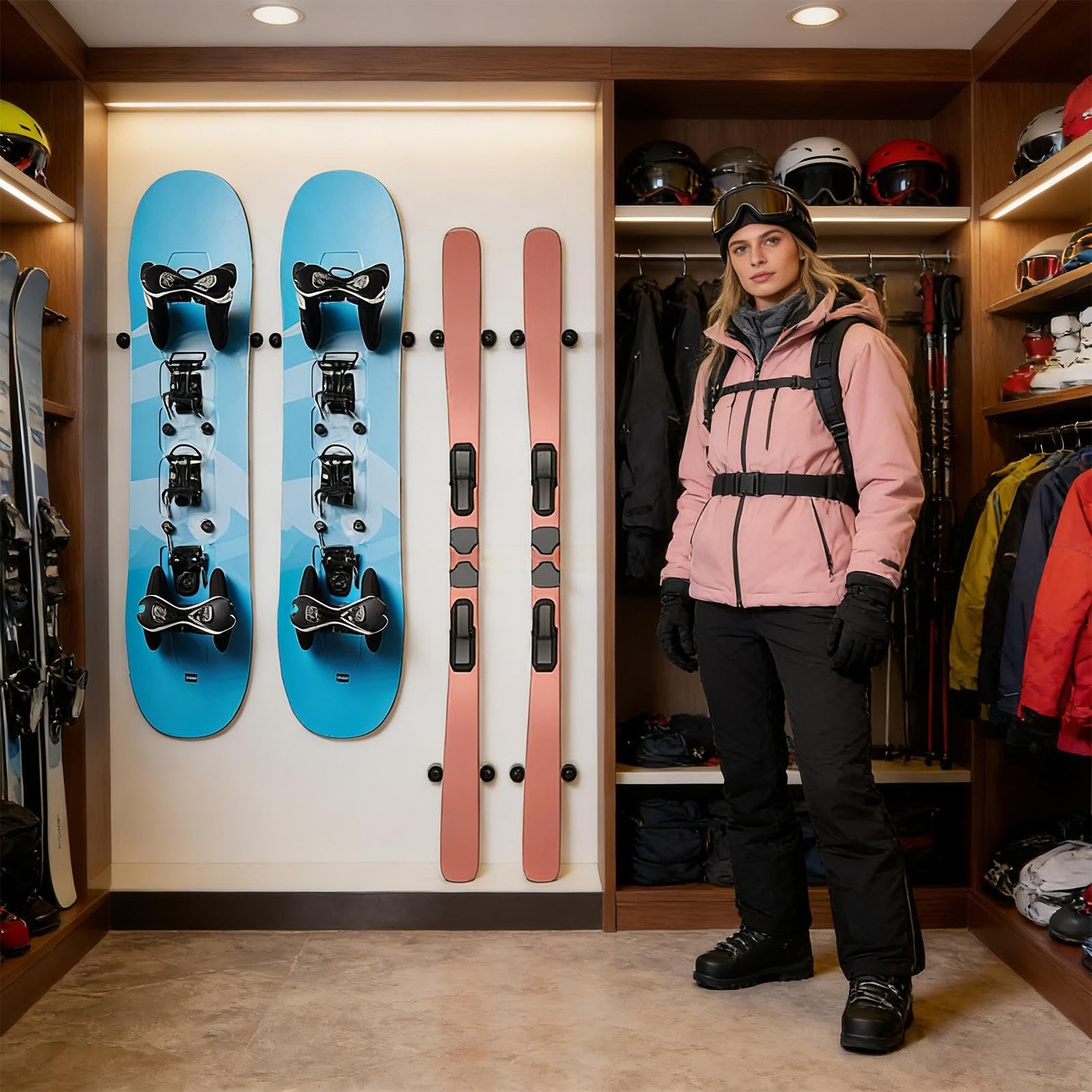 Supporto Da Parete Snowboard | Supporto Verticale Snowboard Per Archiviazione,Rack Sci Muro,per Garage, Interno, Negozio, Esposizione, Negozio Sportivo, Attrezzatura, Equipaggiamento e