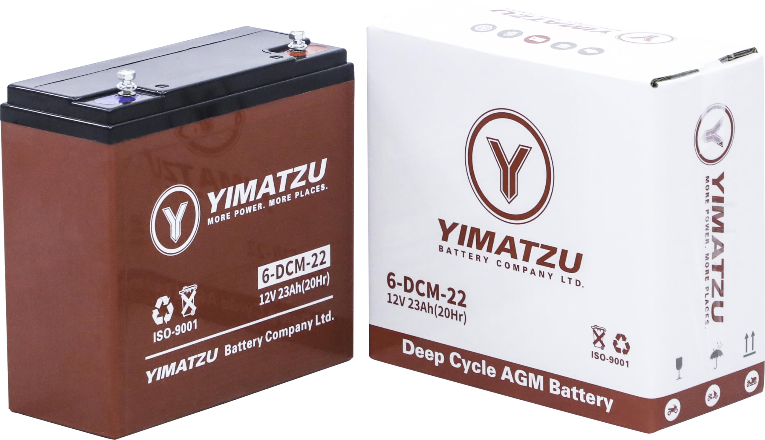 YIMATZU 12V 23Ah AGM Deep Cycle Battery, True 23Ah @ 20Hr, AGM+GEL