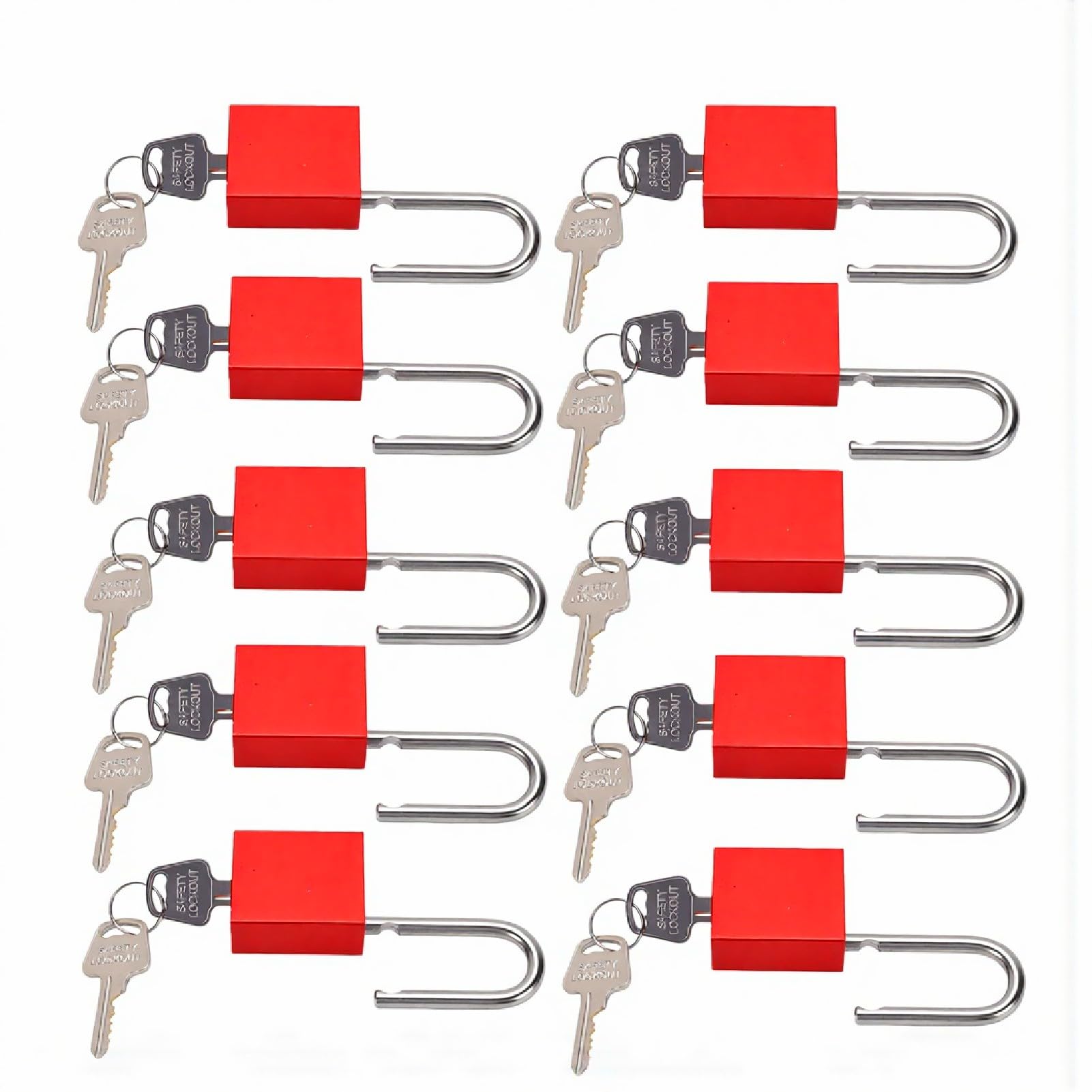 banapoy Juego de 10 Cerraduras de Bloqueo y Etiquetado, Candado de Seguridad con 20 Llaves, Candados de Seguridad para Estaciones y Dispositivos de Bloqueo Eléctrico
