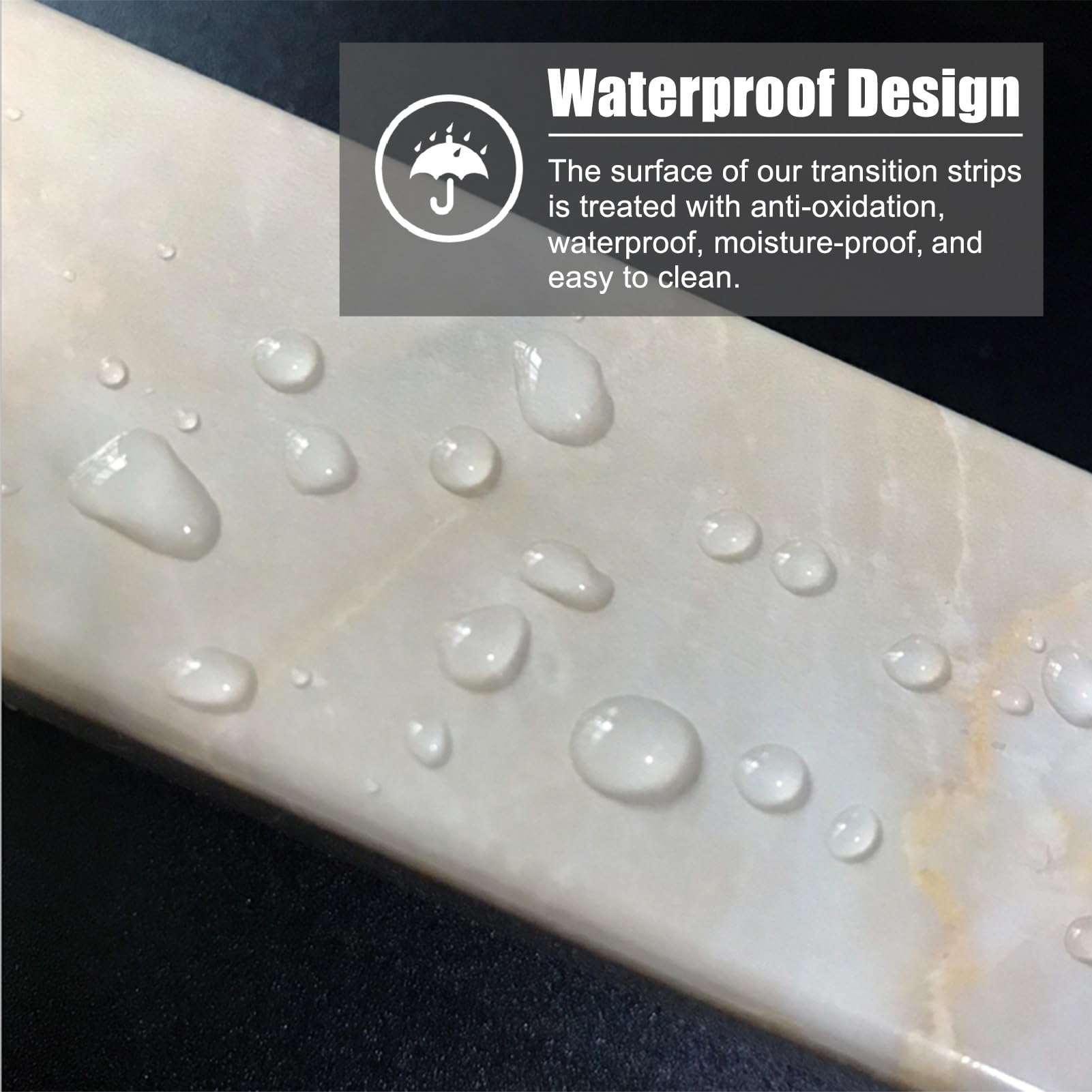 Tira de Umbral Tira de Transición Sólida Impermeable con Veta de Mármol, Barra de Umbral para Patio, Baño y Puerta para Detener El Flujo de Agua, Protector de Bordes Multiusos(Style B,Length: 90 cm)