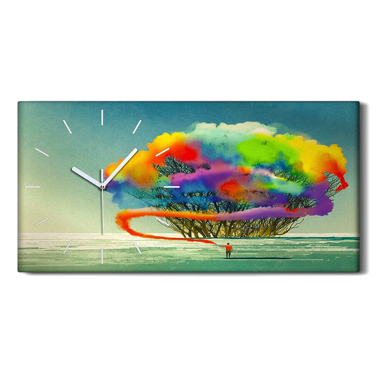 Horloge sur Toile Sans Tic Tac - Solution Silence et Déco pour Chambre et Salon 60x30cm