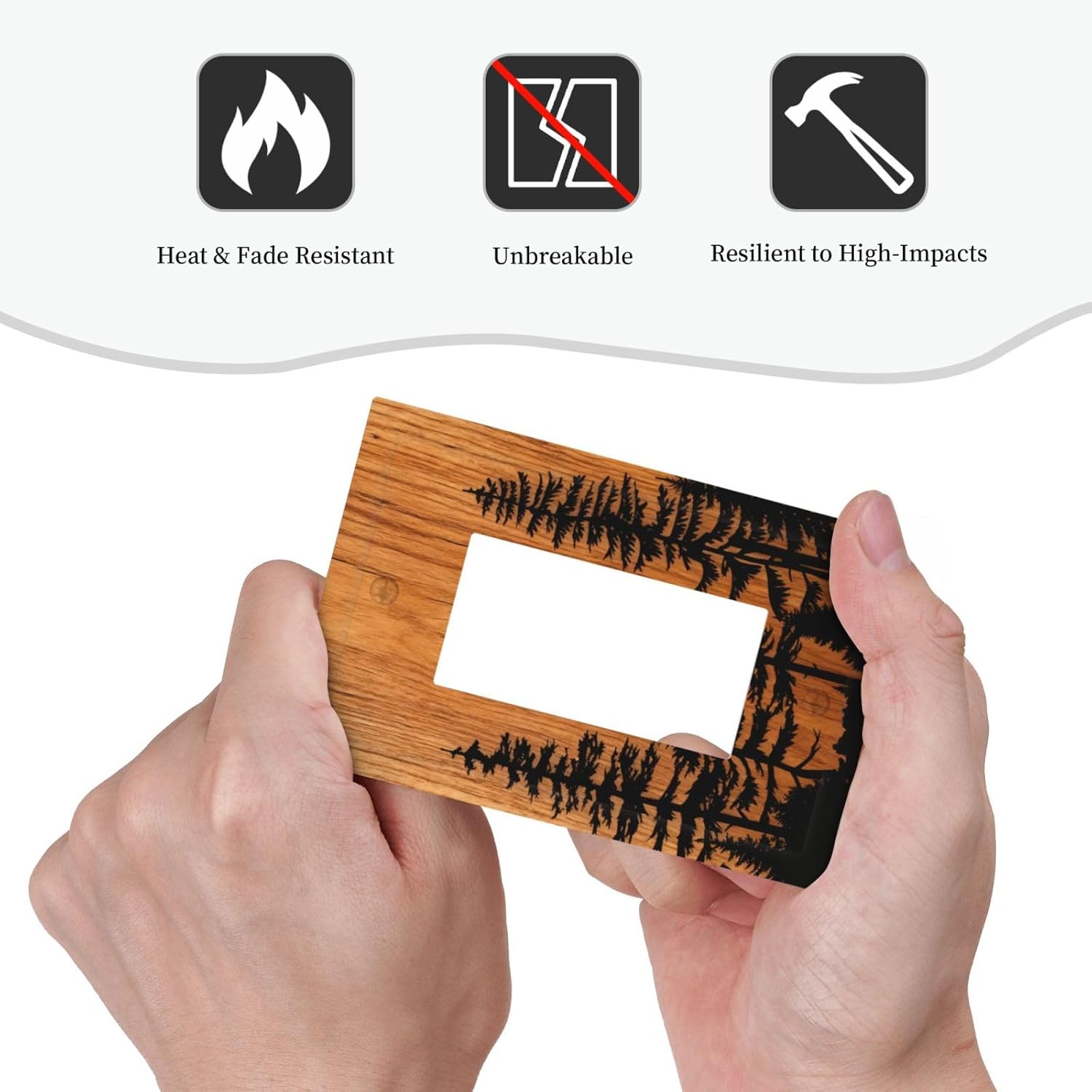 Rustic Farmhouse Brown Forest Pine Tree Wood Grain Print Light Switch Cover 1 Gang Single Rocker Wall Plate Decorative Electrical Switchplate Faceplate for Bathroom Kitchen Bedroom Decor 5 * 3 In