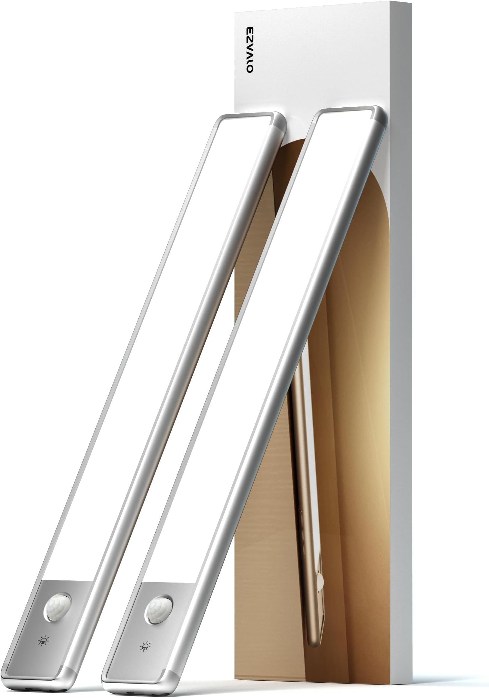 2 Luci Armadio LED TRUMPETS Con Sensore Movimento - 30cm, 3 Colori, Ricaricabile USB-C, Magnetiche